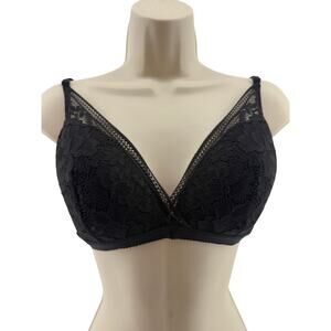 Knix Deep V Neck Lace Bralette Black Women's Medium